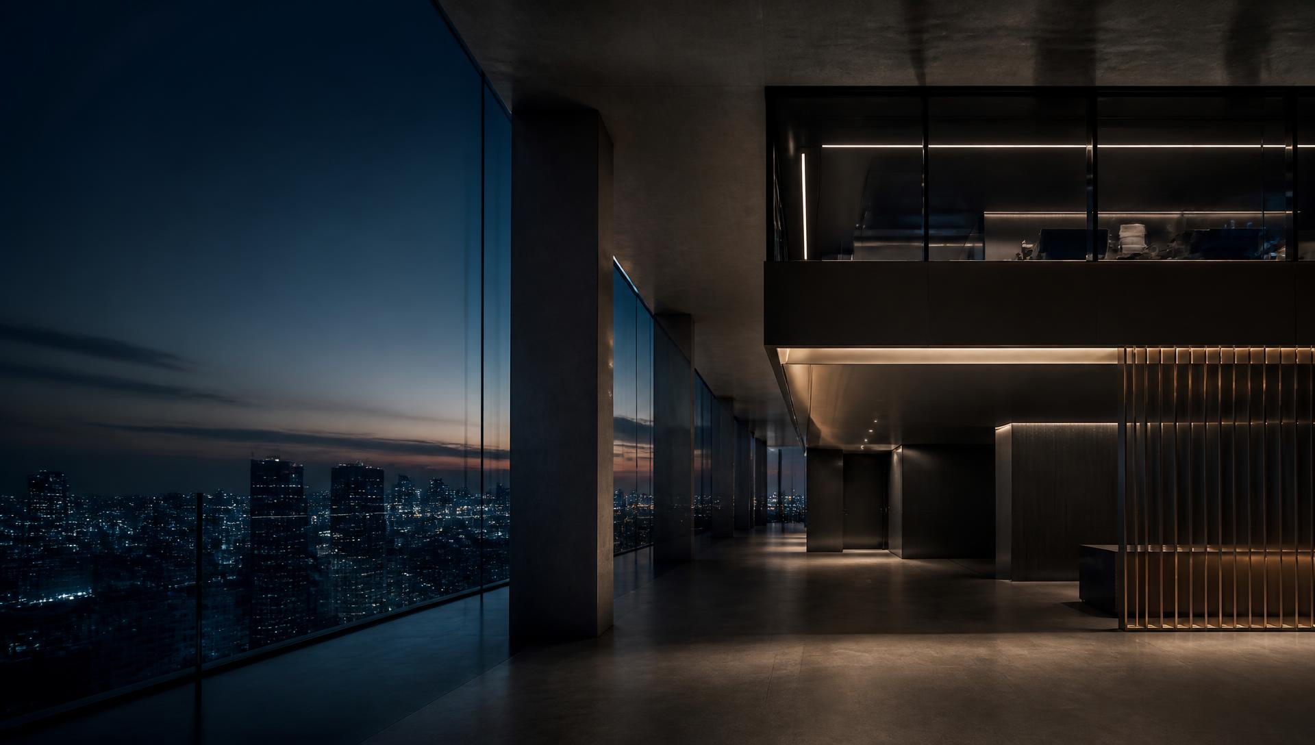 Arquitetura corporativa contemporânea com vista para São Paulo